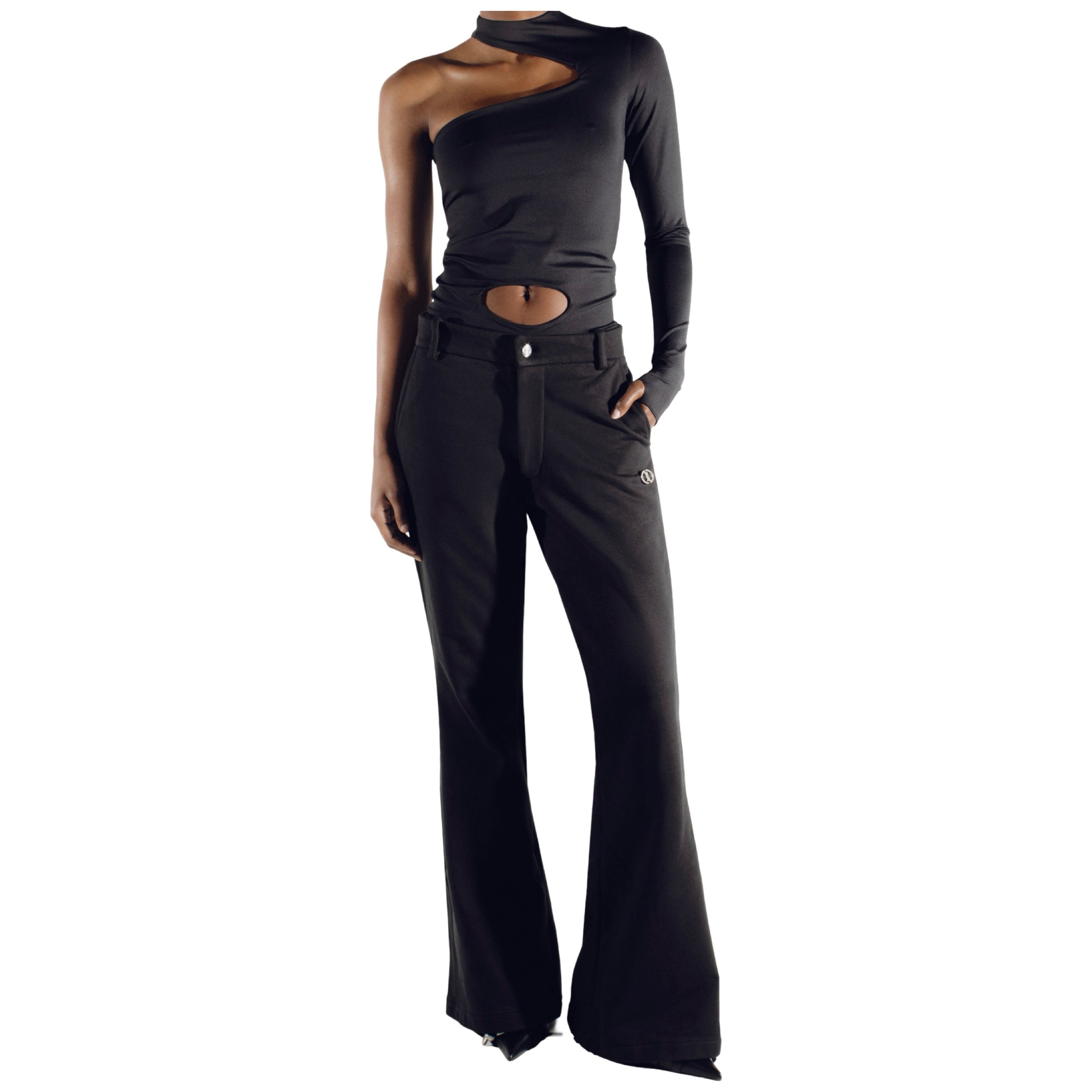 FLARED SWEAT TROUSERS