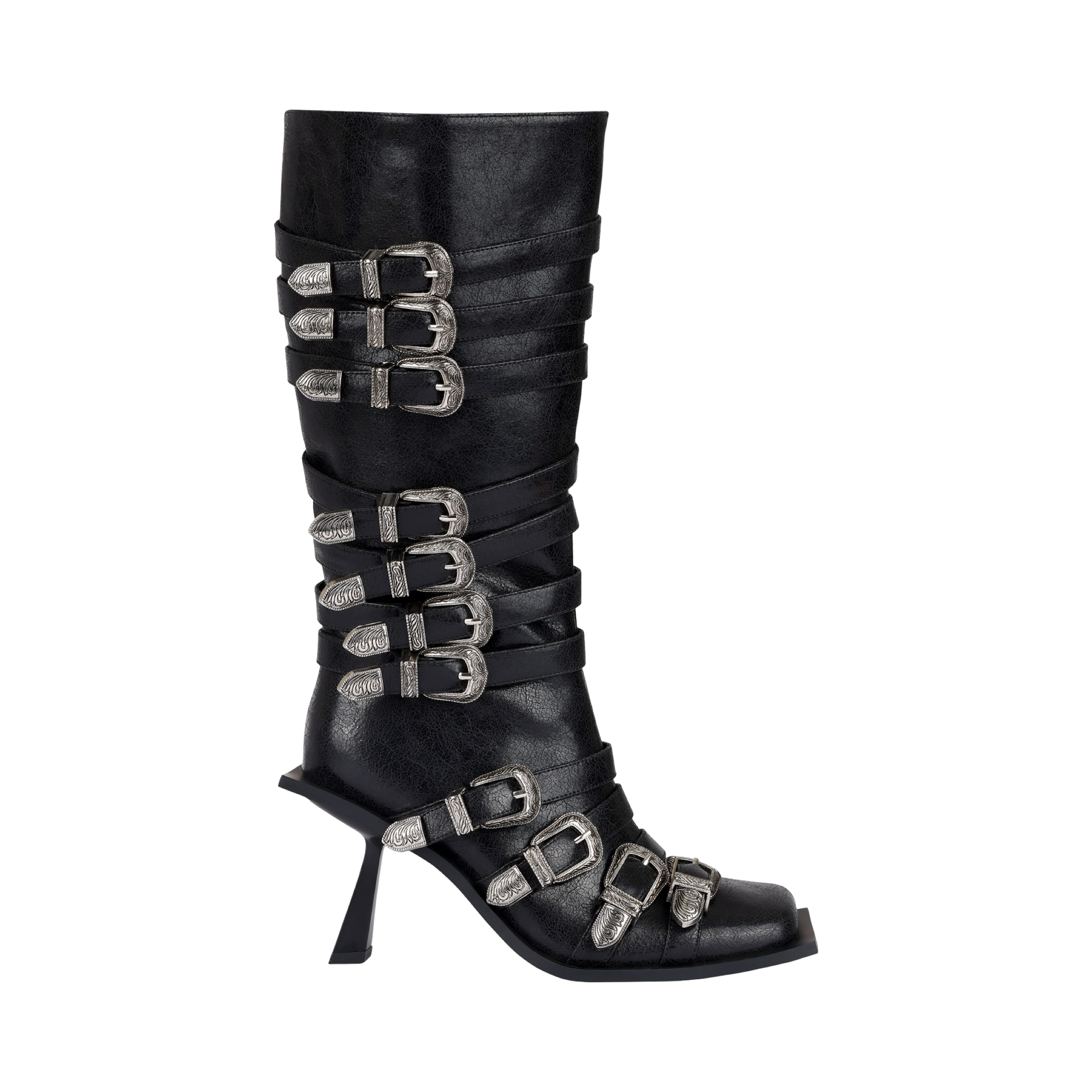 LATCHED BOOTS IN OBSIDIAN