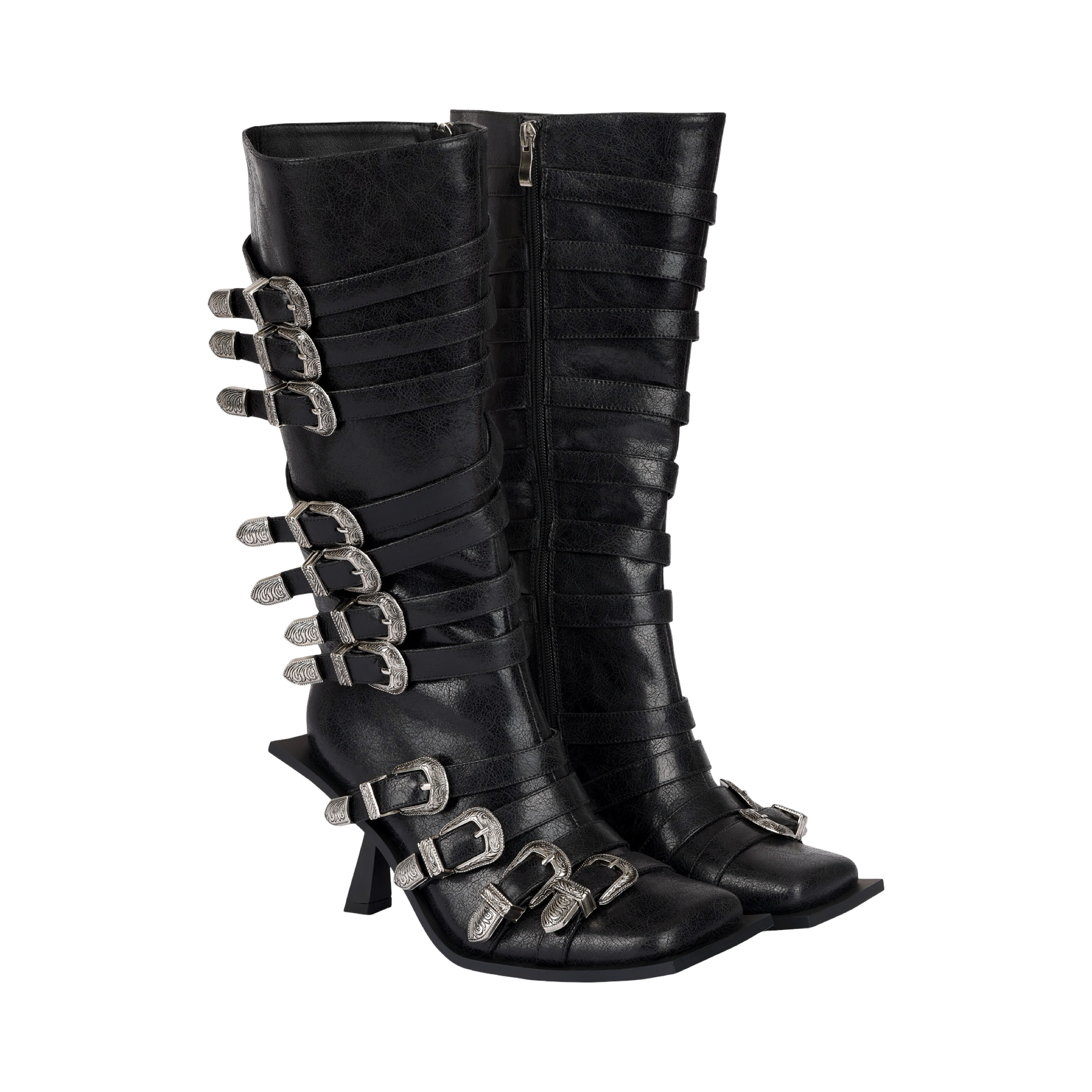 LATCHED BOOTS IN OBSIDIAN
